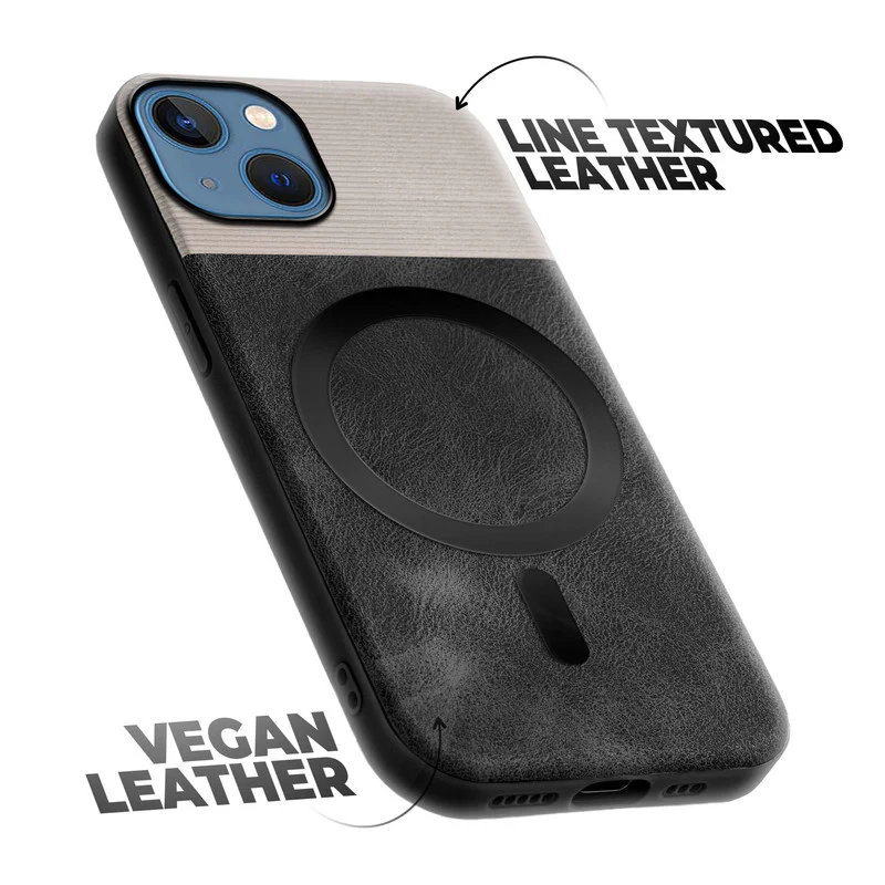 Smooth PU Leather Wireless Charging Support Back Cover for Apple iPhone 13 - Image 6