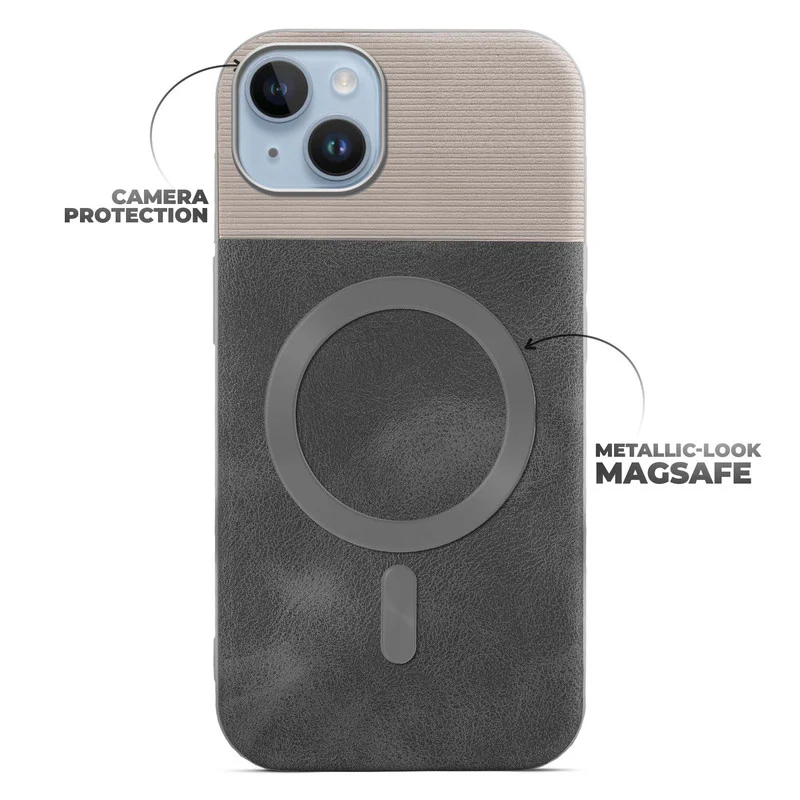 Smooth PU Leather Wireless Charging Support Back Cover for Apple iPhone 14 - Image 16
