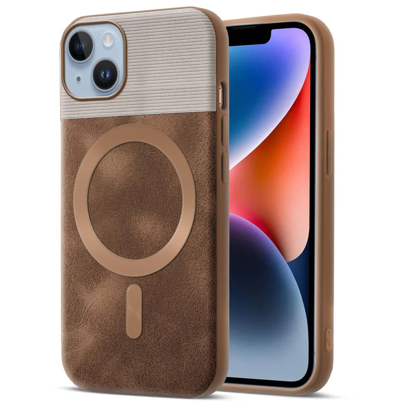 Smooth PU Leather Wireless Charging Support Back Cover for Apple iPhone 14 - Image 7