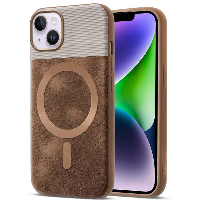 Smooth PU Leather Wireless Charging Support Back Cover for Apple iPhone 14 Plus - Image 7