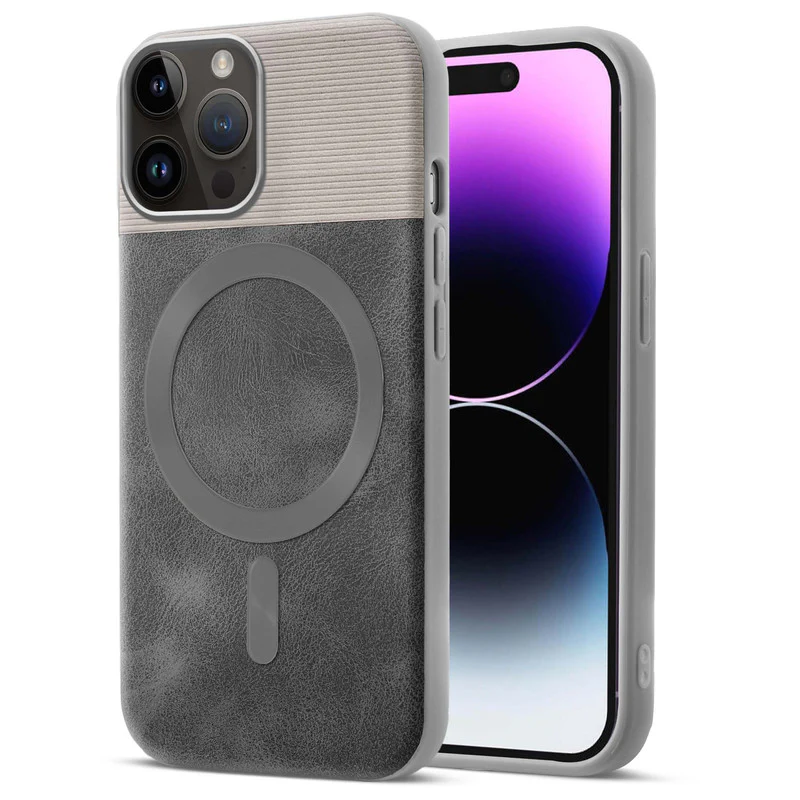 Smooth PU Leather Wireless Charging Support Back Cover for Apple iPhone 14 Pro Max - Image 13