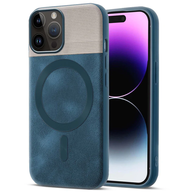 Smooth PU Leather Wireless Charging Support Back Cover for Apple iPhone 14 Pro Max - Image 19