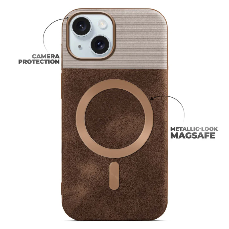 Smooth PU Leather Wireless Charging Support Back Cover for Apple iPhone 15 - Image 16