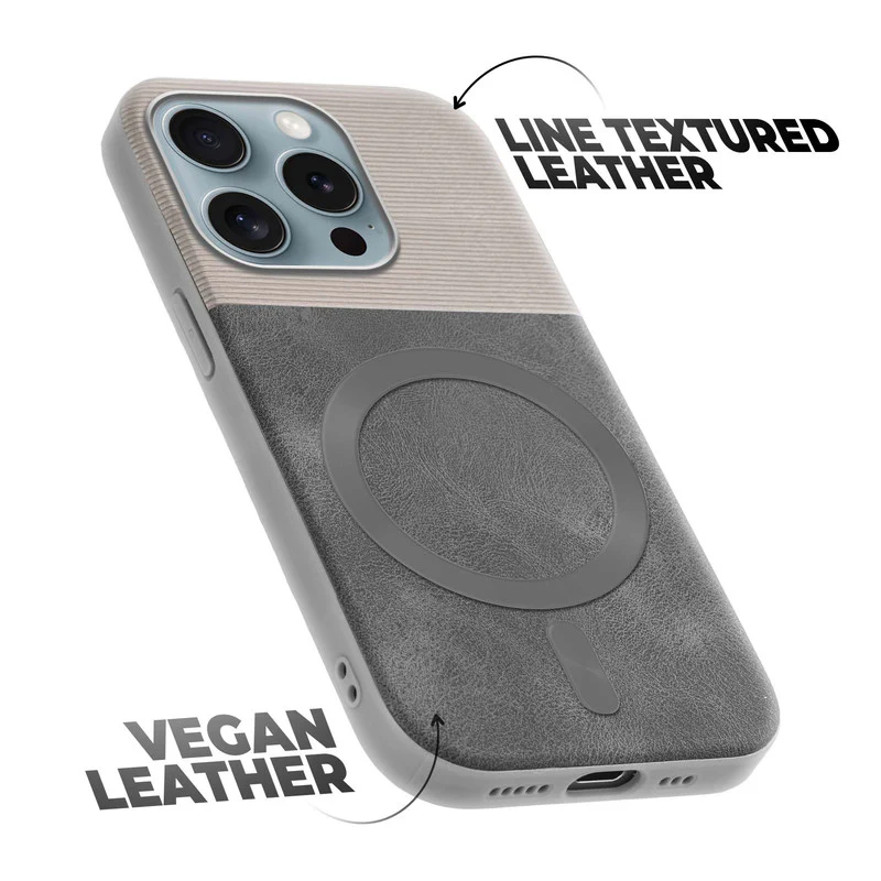 Smooth PU Leather Wireless Charging Support Back Cover for Apple iPhone 15 Pro - Image 18