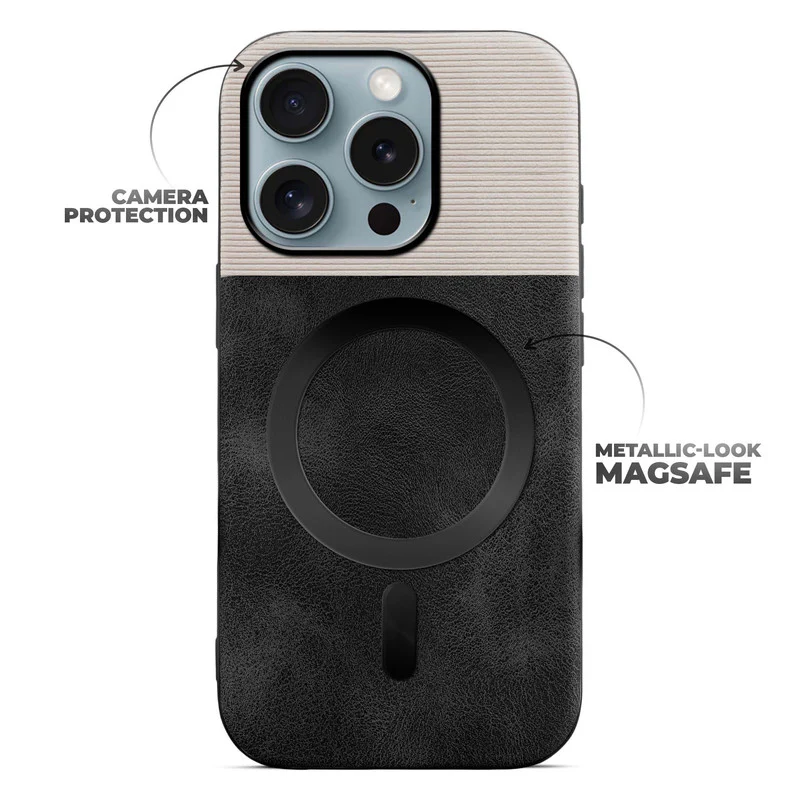 Smooth PU Leather Wireless Charging Support Back Cover for Apple iPhone 15 Pro - Image 4