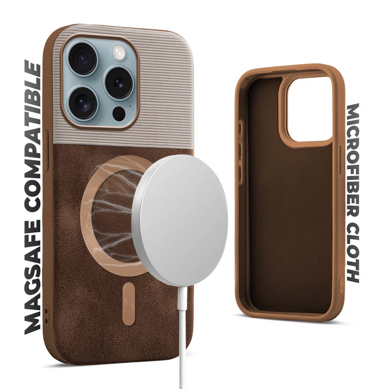 Smooth PU Leather Wireless Charging Support Back Cover for Apple iPhone 15 Pro - Image 9