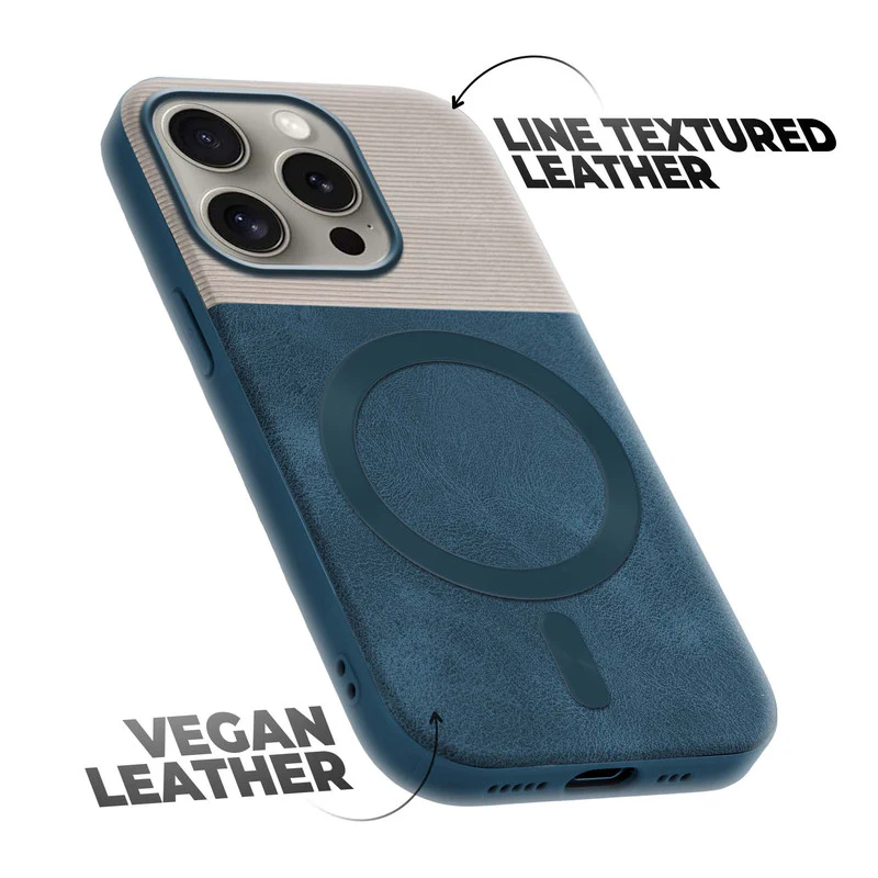 Smooth PU Leather Wireless Charging Support Back Cover for Apple iPhone 15 Pro Max - Image 6