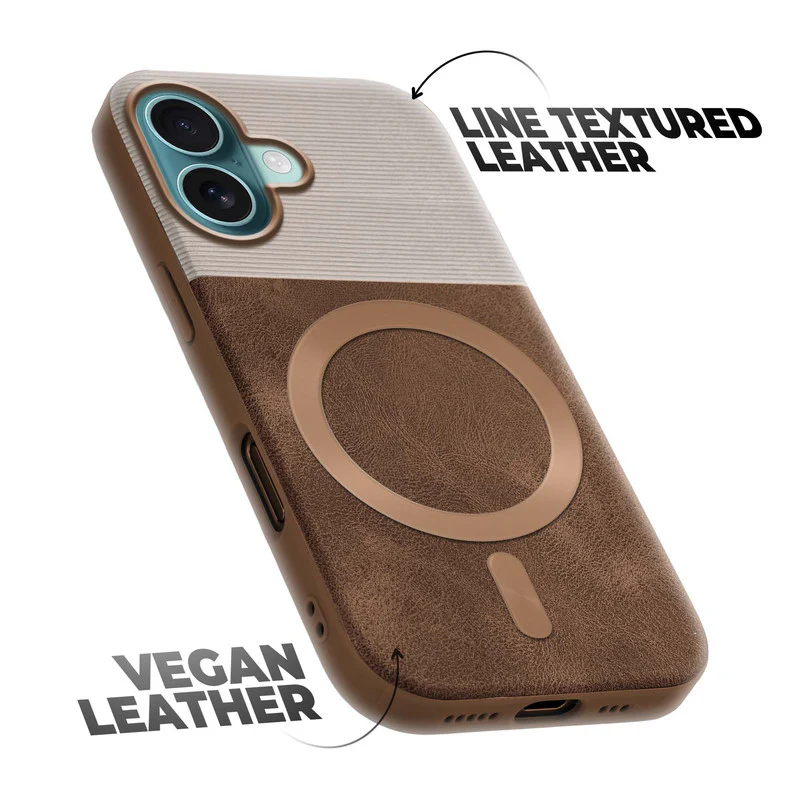 Smooth PU Leather Wireless Charging Support Back Cover for Apple iPhone 16 Plus - Image 6