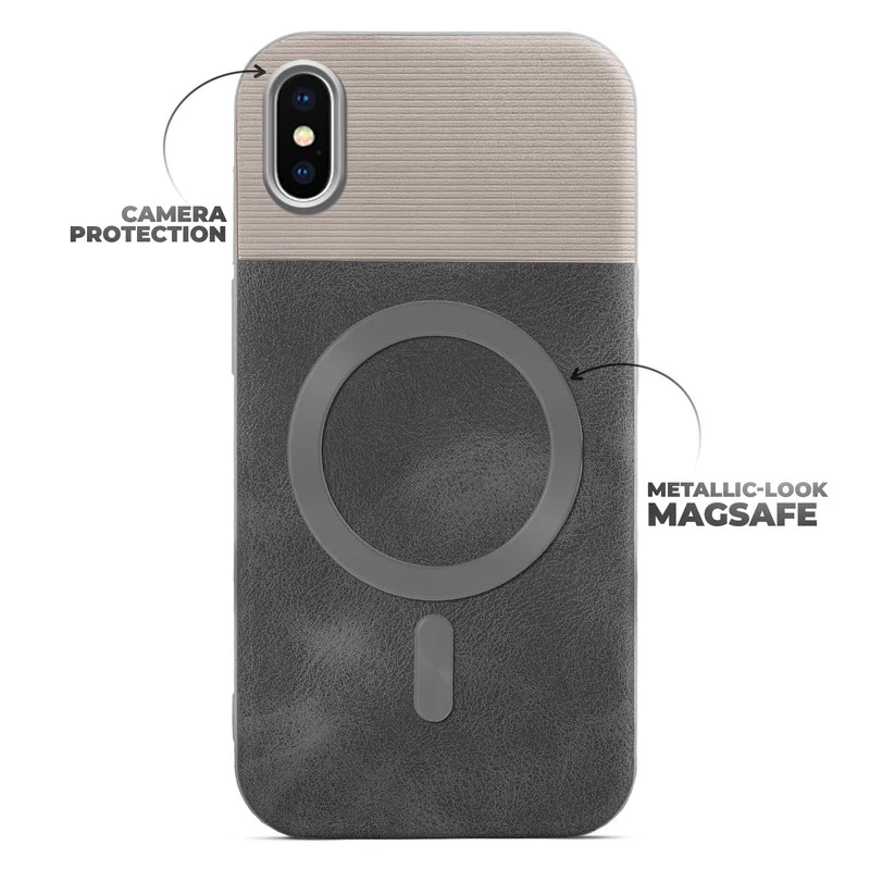 Smooth PU Leather Wireless Charging Support Back Cover for Apple iPhone X - Image 16