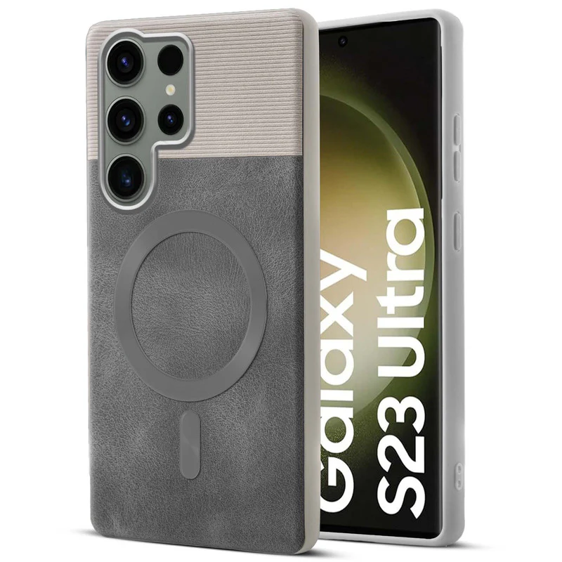 Smooth PU Leather Wireless Charging Support Back Cover for Samsung S23 Ultra 5G - Image 13