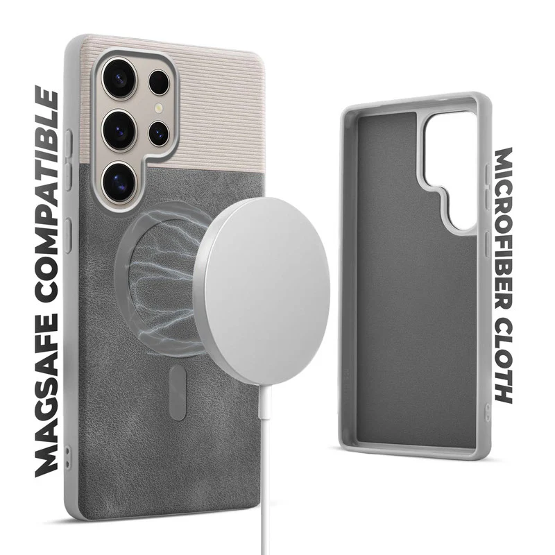 Smooth PU Leather Wireless Charging Support Back Cover for Samsung S24 Ultra 5G - Image 15