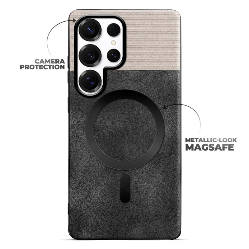 Smooth PU Leather Wireless Charging Support Back Cover for Samsung S25 Ultra 5G - Image 4