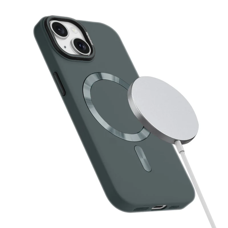 Smooth Silicone Finish Hard Back Wireless Charging Support Compatible Case for Apple iPhone 14 With Camera Protection - Image 4