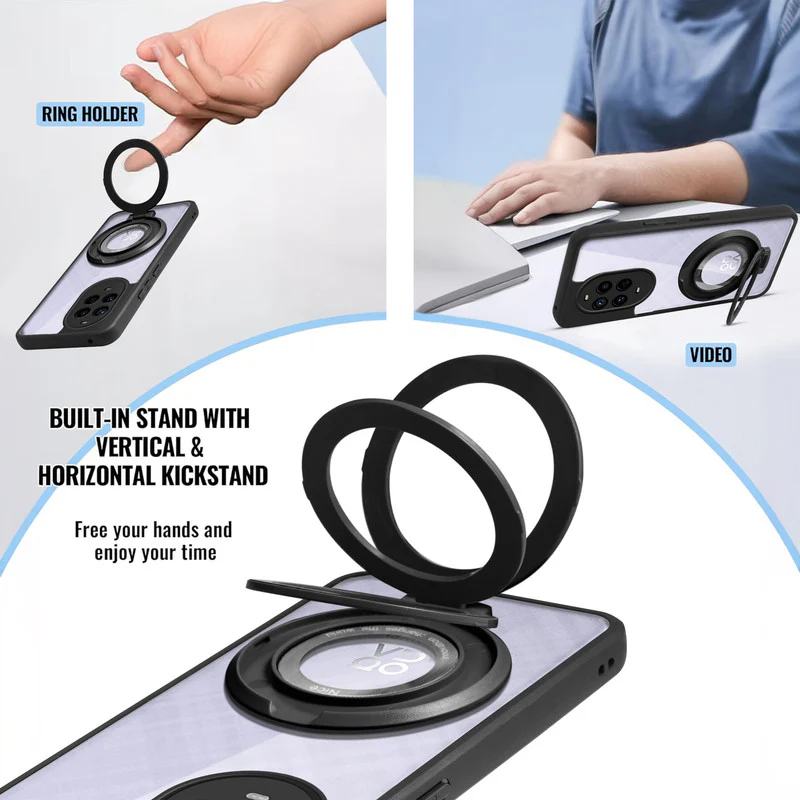 Soft Frame Clear Case Ring Holder Kickstand For Huawei nova 13 Pro 5G - Image 3