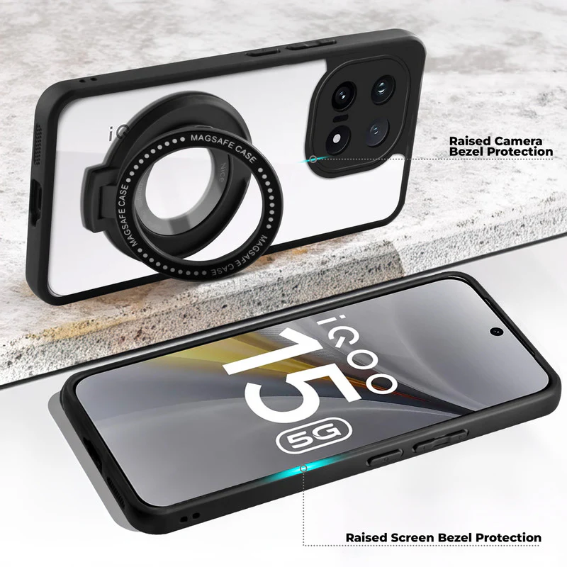 Soft Frame Clear Case Ring Holder Kickstand For iQOO 15 5G - Image 2