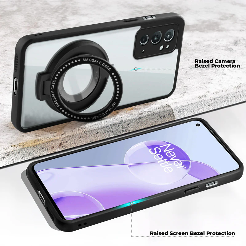 Soft Frame Clear Case Ring Holder Kickstand For OnePlus 9RT - Image 3