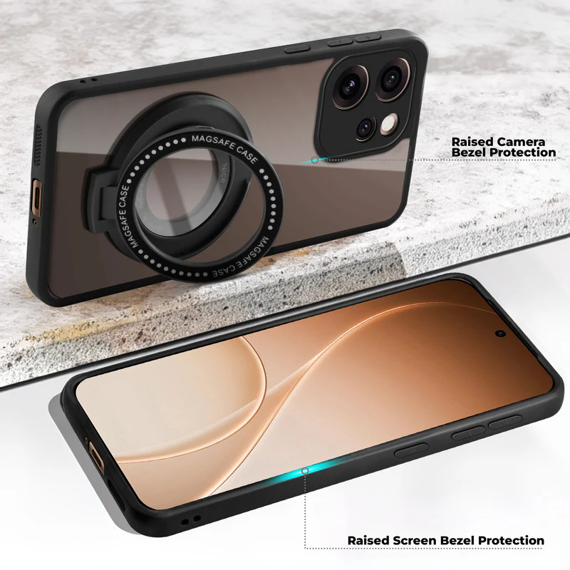 Soft Frame Clear Case Ring Holder Kickstand For Oppo Reno 15 Pro 5G - Image 3
