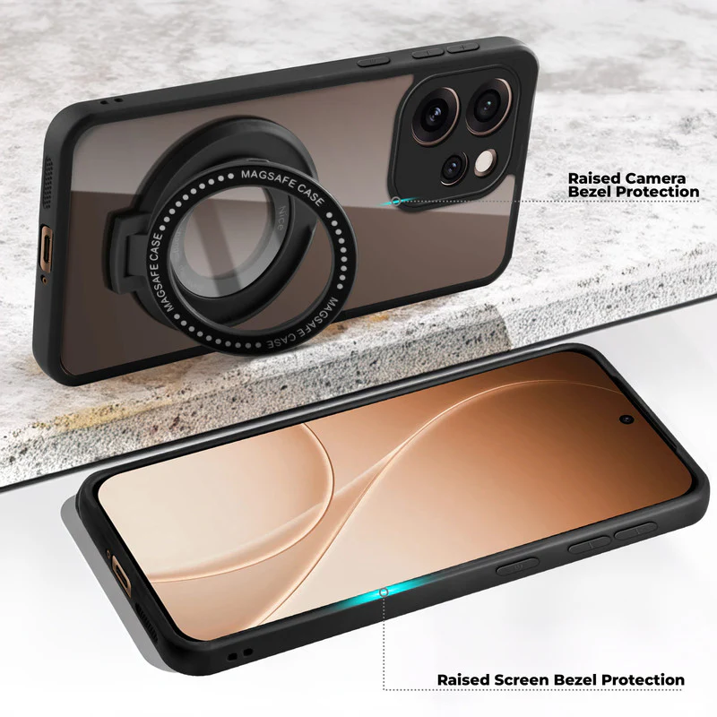 Soft Frame Clear Case Ring Holder Kickstand For Oppo Reno 15 Pro Mini 5G - Image 3