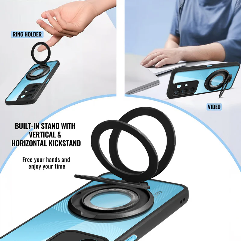 Soft Frame Clear Case Ring Holder Kickstand For Realme 15X 5G - Image 3