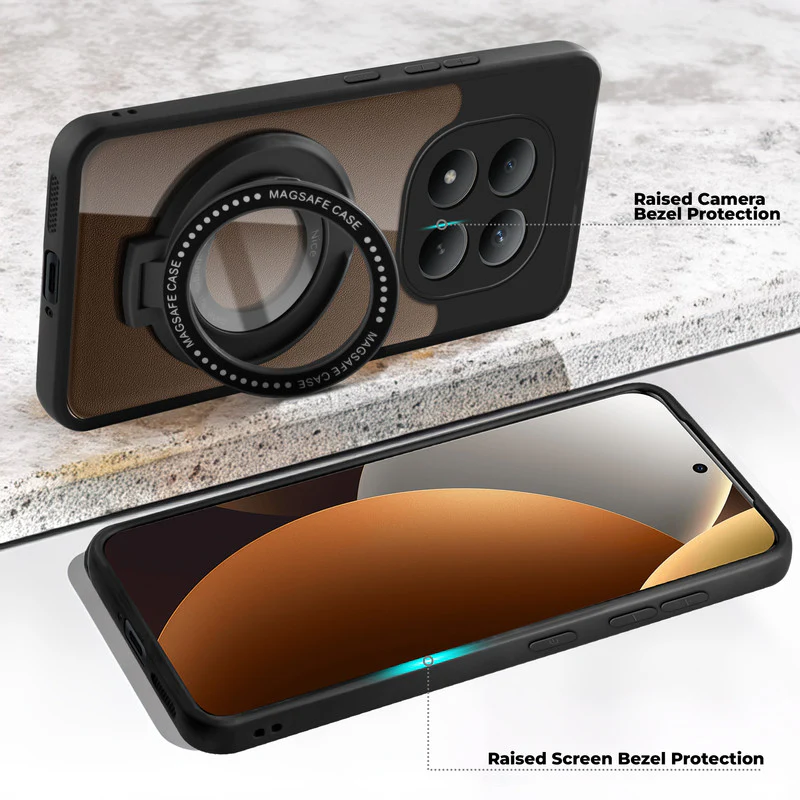 Soft Frame Clear Case Ring Holder Kickstand For Redmi Note 15 Pro Plus 5G - Image 3