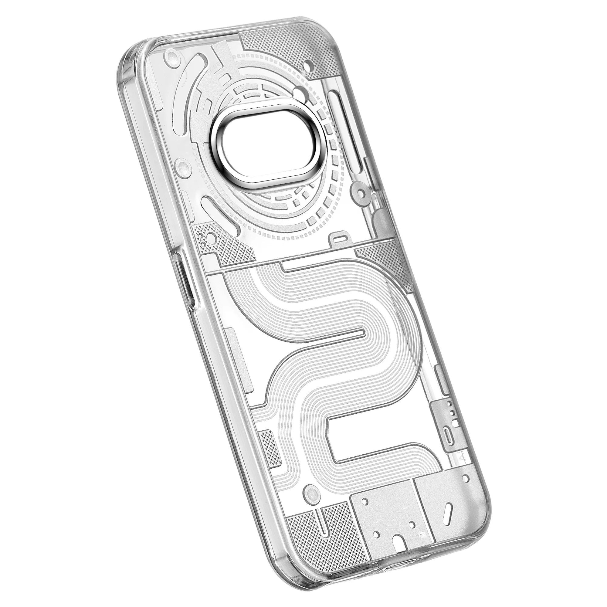 Soft Silicon Back Design With  Clear Silver Ring Camera Protection Back Cover for Nothing Phone 2A - Image 5