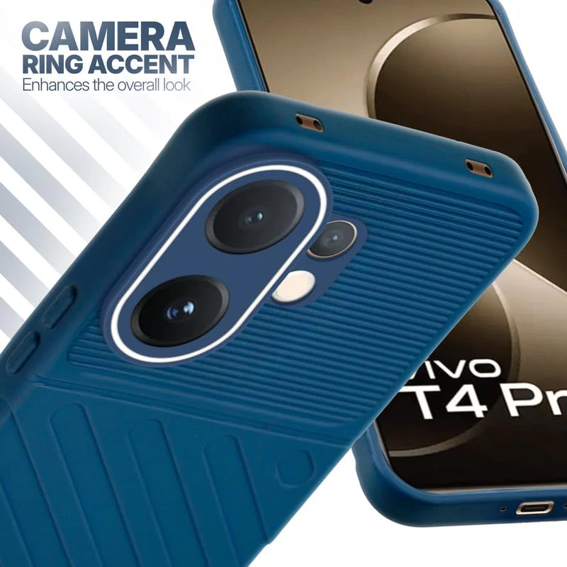 Soft Silicone Back Cover with Dual Pattern Design for Vivo T4 Pro 5G - Image 6