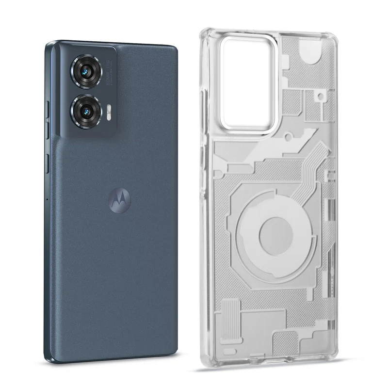 Soft Transparent Frosted Matte Silicone TPU With Silver Ring Camera Protection Back Cover for Motorola Moto G96 5G - Image 3