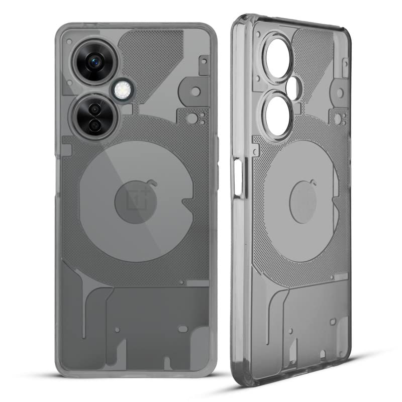Soft Transparent Hybrid Slim Fit Frosted Matte Silicone TPU Back Cover for OnePlus Nord CE 3 Lite 5G -Transparent Grey