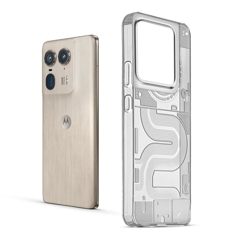 Soft Transparent Slim Fit Frosted Matte Silicone TPU With silver Ring Camera Protection Back Cover for Motorola Moto Edge 50 Ultra 5G - Image 4