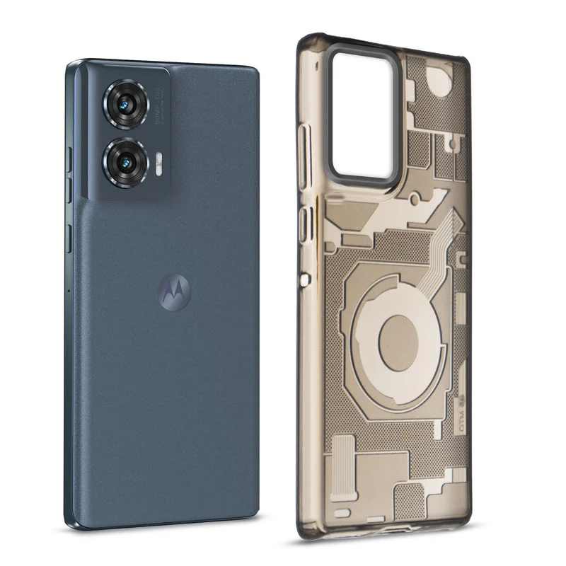 Soft Transparent Slim Fit Frosted Matte Silicone TPU With Matte Ring Camera Protection Back Cover for Motorola Moto G96 5G - Image 3