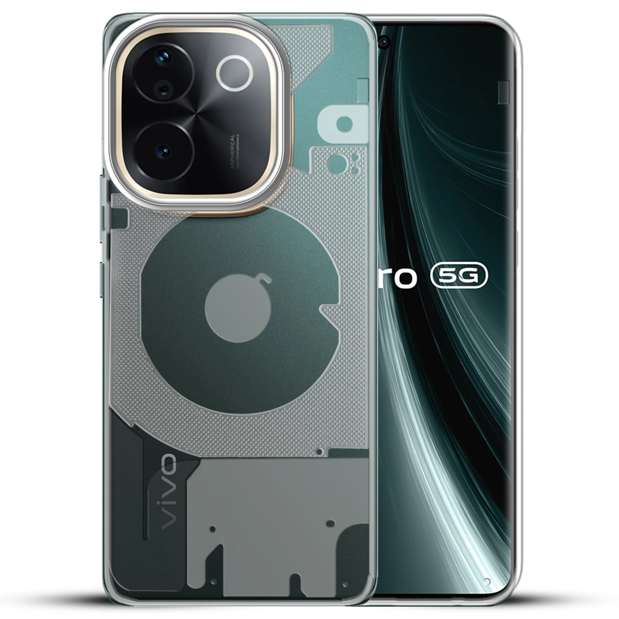Soft Transparent Slim Fit Frosted Matte Silicone TPU With Silver Ring Camera Protection Back Cover for Vivo T3 Pro 5G - Image 5