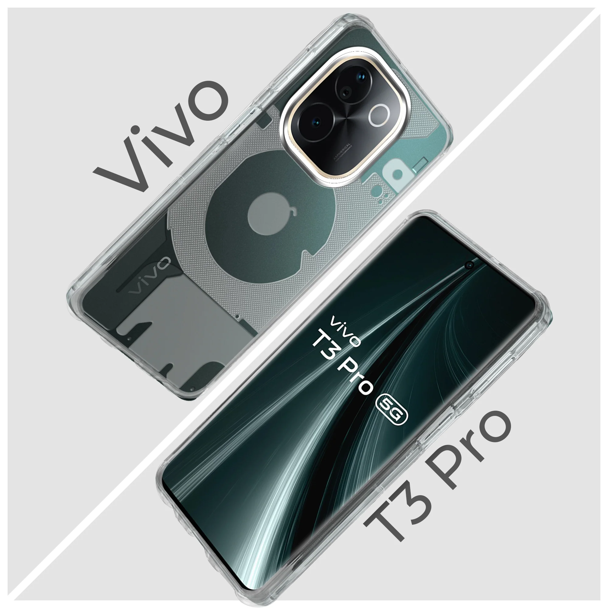 Soft Transparent Slim Fit Frosted Matte Silicone TPU With Silver Ring Camera Protection Back Cover for Vivo T3 Pro 5G - Image 7