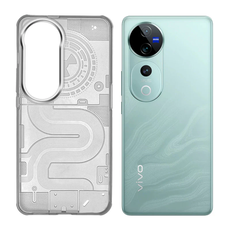 Soft Transparent Slim Fit Frosted Matte Silicone TPU With Silver Ring Camera Protection Back Cover for Vivo V40 Pro 5G - Image 3