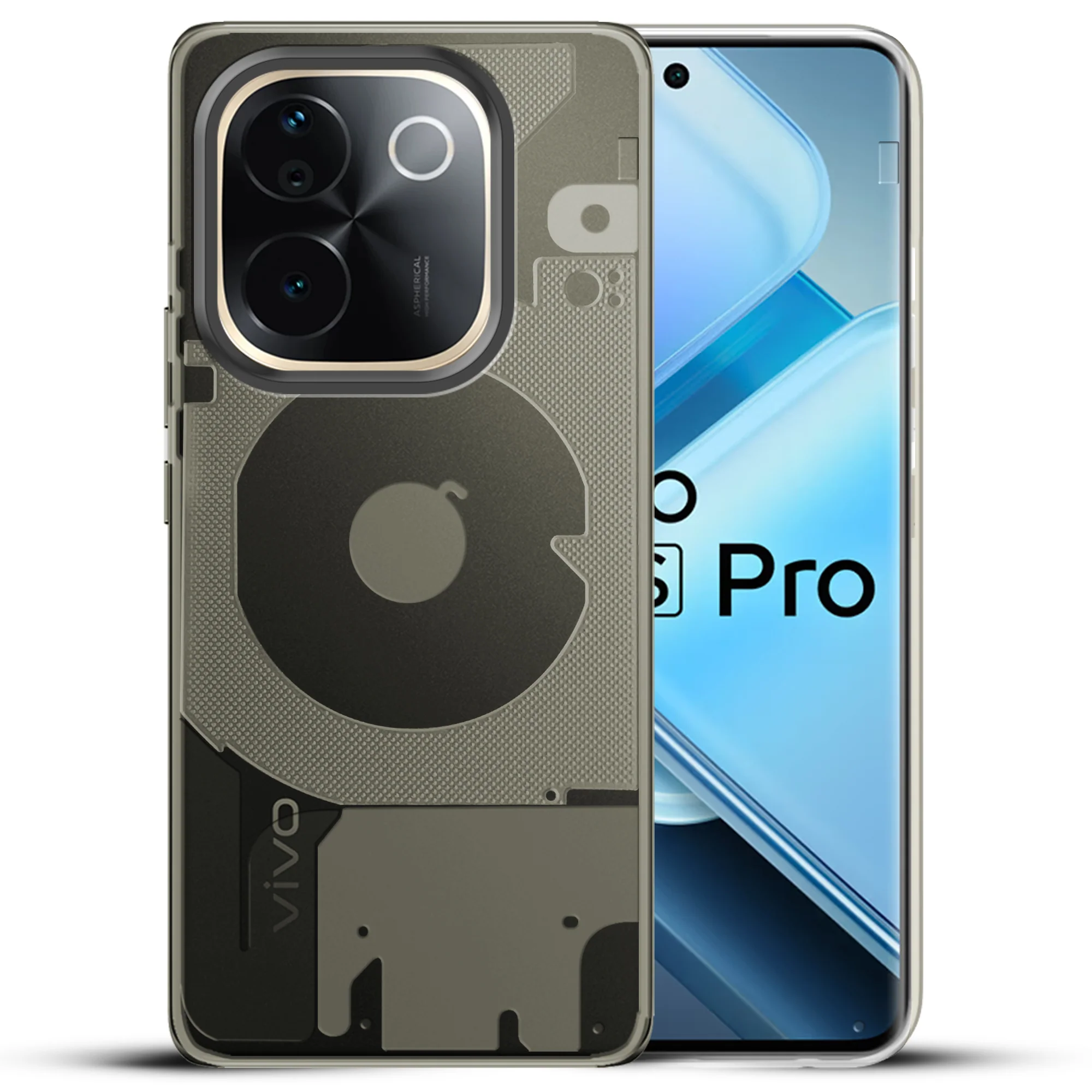 Soft Transparent Slim Fit Frosted Silicone TPU With Grey Matte Ring Camera Protection Back Cover for iQOO Z9s Pro 5G - Image 5