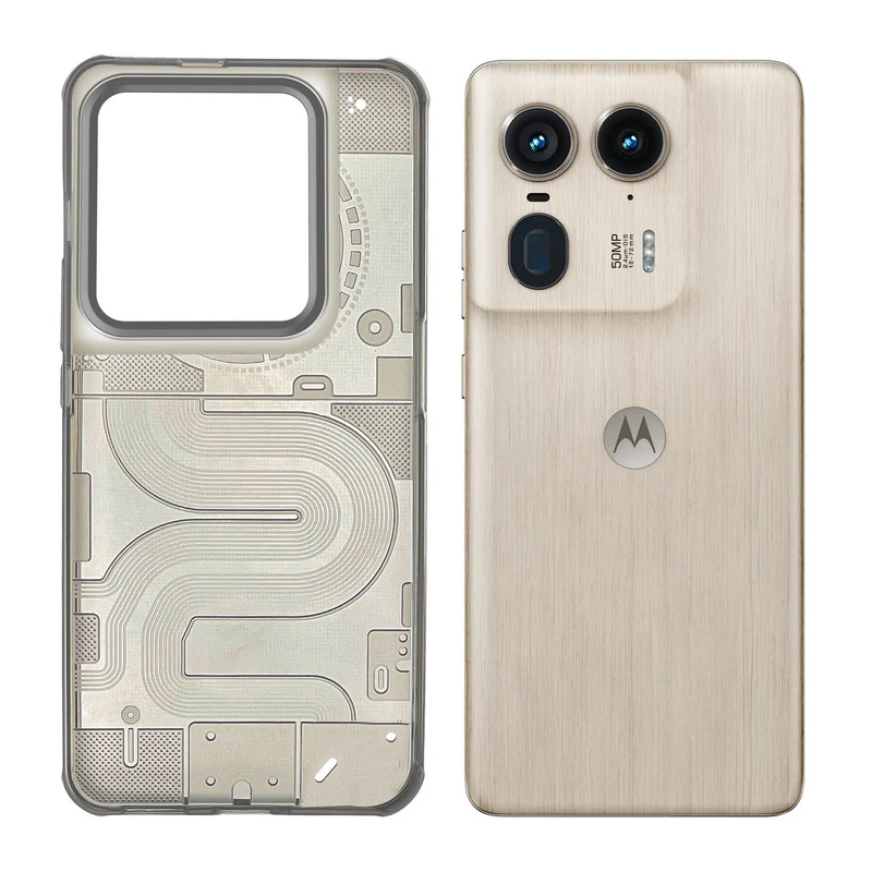 Soft Transparent Slim Fit Frosted Silicone TPU With Grey Matte Ring Camera Protection Back Cover for Motorola Moto Edge 50 Ultra 5G - Image 3