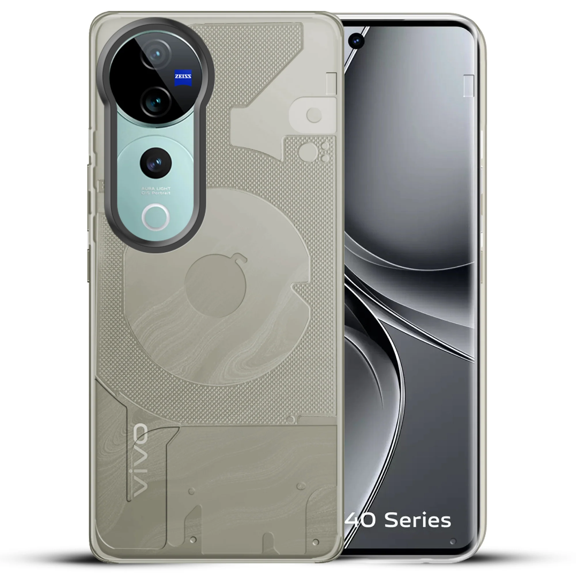 Soft Transparent Slim Fit Frosted Silicone TPU With Grey Matte Ring Camera Protection Back Cover for Vivo V40 Pro 5G - Image 5