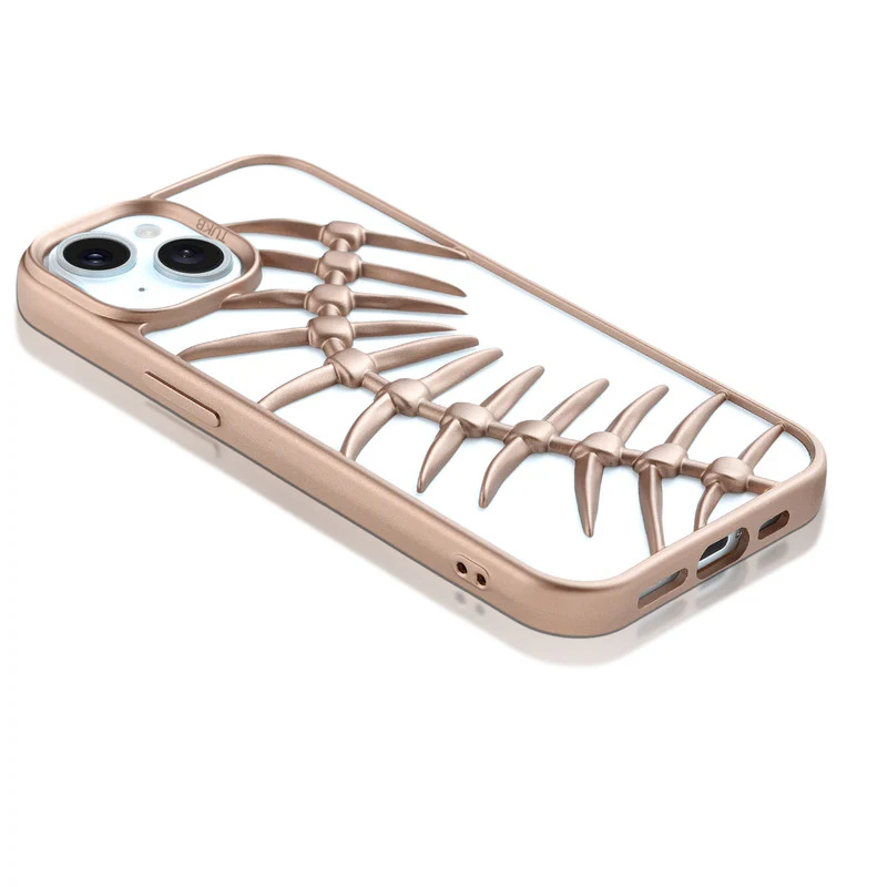 Spine Guard theme Fish Bone Textured Silicone Back Cover for Apple iPhone 14 - Image 36