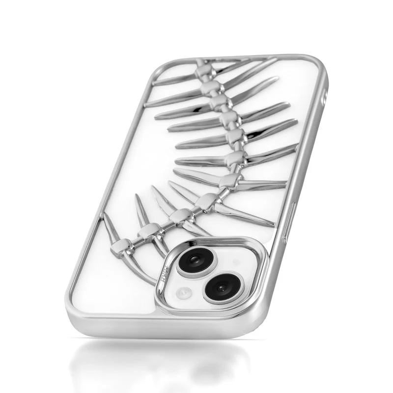 Spine Guard theme Fish Bone Textured Silicone Back Cover for Apple iPhone 14 - Image 39