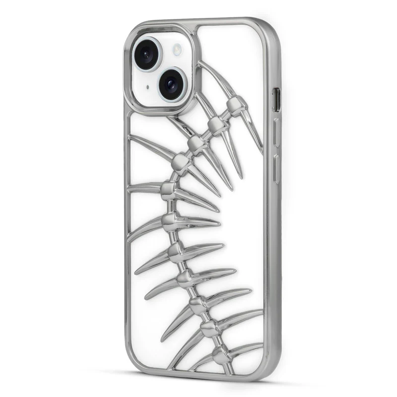 Spine Guard theme Fish Bone Textured Silicone Back Cover for Apple iPhone 14 - Image 40