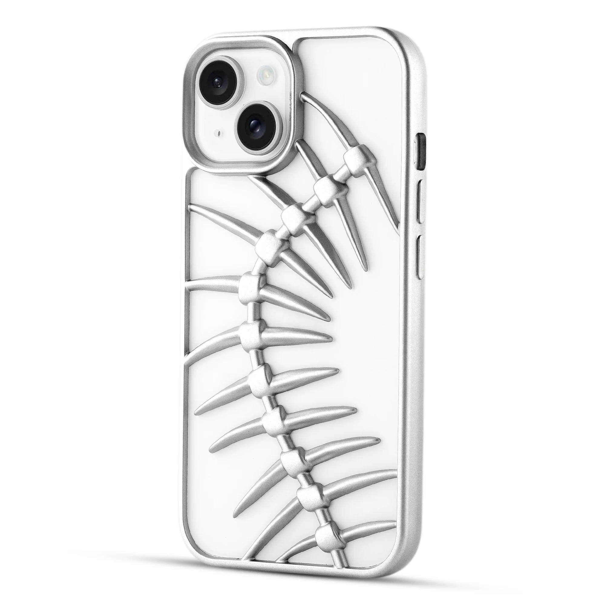 Spine Guard theme Fish Bone Textured Silicone Back Cover for Apple iPhone 14 - Image 46