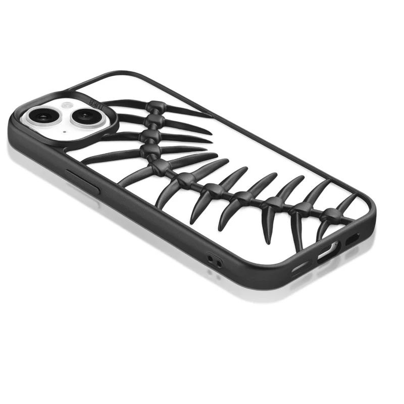 Spine Guard theme Fish Bone Textured Silicone Back Cover for Apple iPhone 15 - Image 30