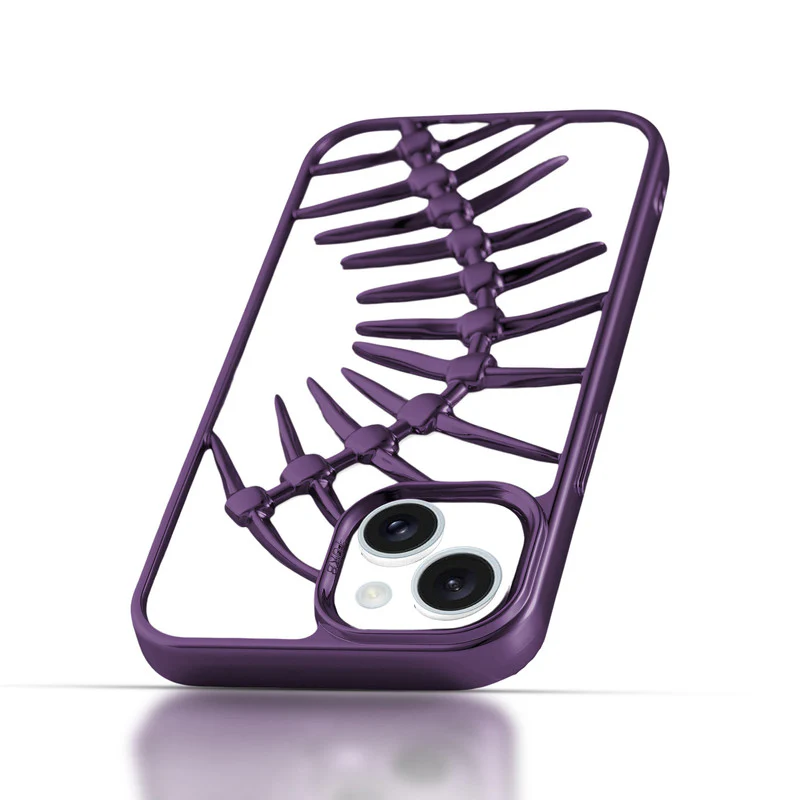 Spine Guard theme Fish Bone Textured Silicone Back Cover for Apple iPhone 15 Plus - Image 15
