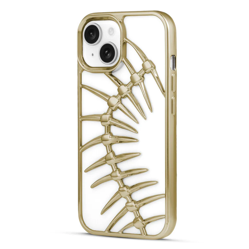 Spine Guard theme Fish Bone Textured Silicone Back Cover for Apple iPhone 15 Plus - Image 22