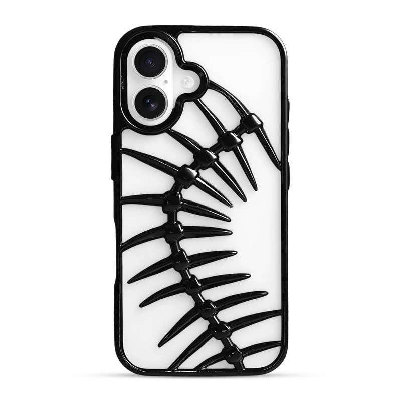 Spine Guard theme Fish Bone Textured Silicone Back Cover for Apple iPhone 16 - Image 11