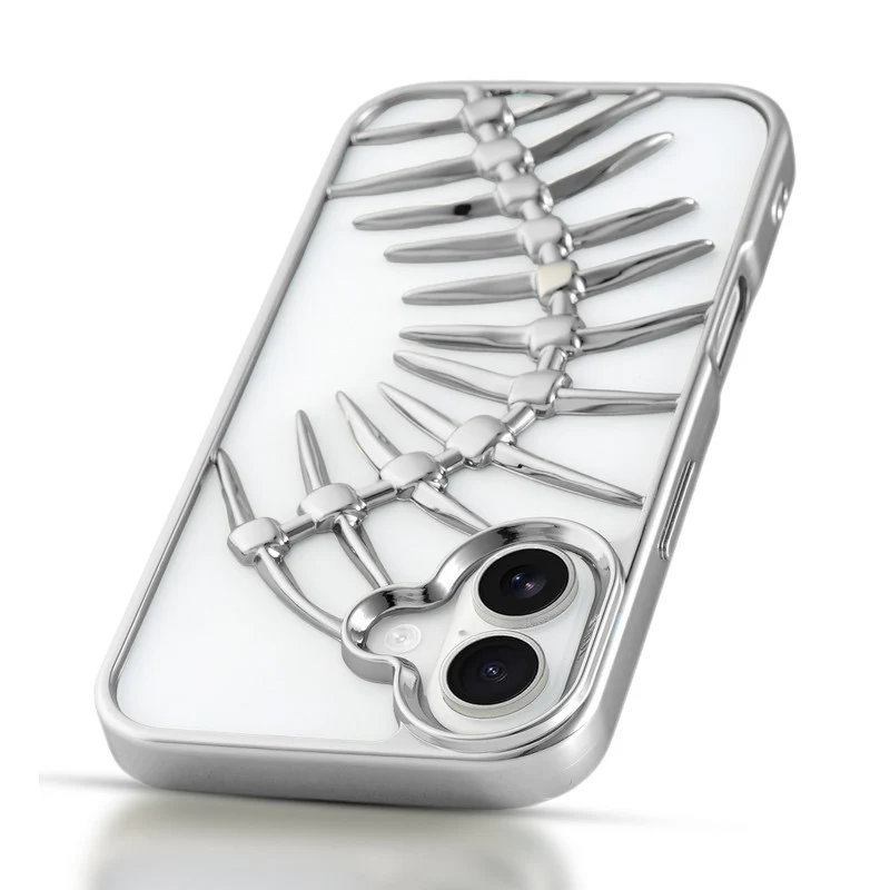 Spine Guard theme Fish Bone Textured Silicone Back Cover for Apple iPhone 16 - Image 45