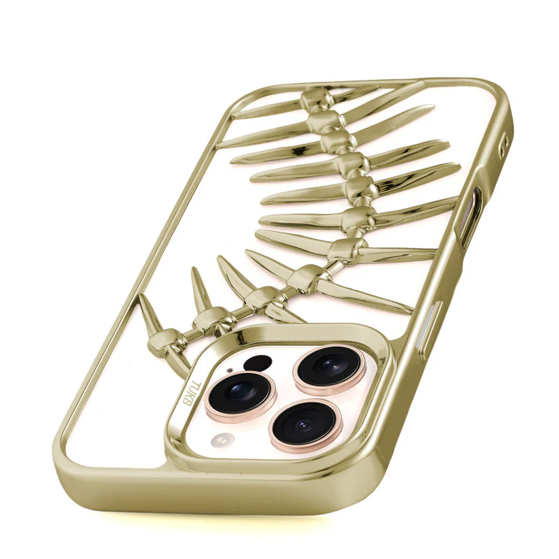 Spine Guard theme Fish Bone Textured Silicone Back Cover for Apple iphone 16 Pro Max - Image 21