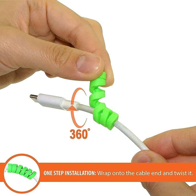 Spiral Cable Protector Set of 4pcs (Random Color) - Image 4