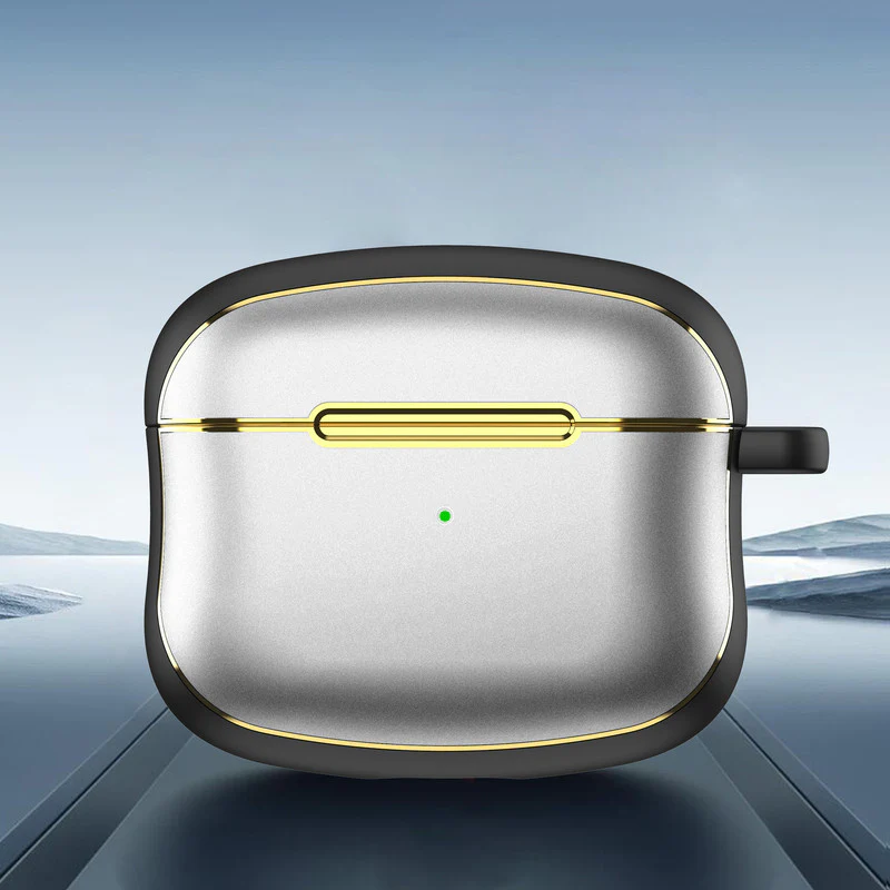 Golden Frame Metal Finish Earbuds Case Cover For Airpods Pro 2 - Image 25