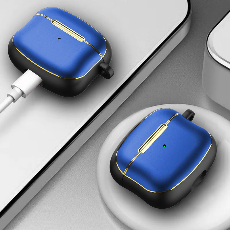 Golden Frame Metal Finish Earbuds Case Cover For Airpods Pro 2 - Image 5