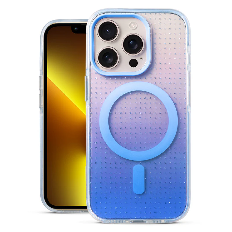 Stunning Dual Shade Starry Wireless Charging Support Hard Back Case for Apple iPhone 13 Pro Max with Colourful Raised Camera Edges - Image 10